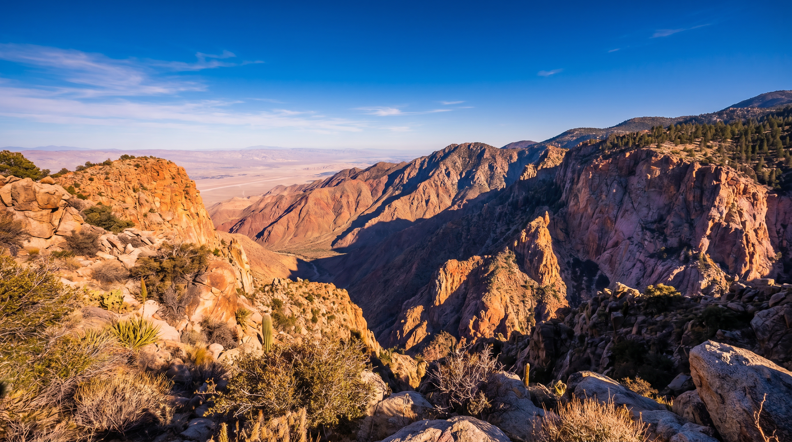 Panoramic mountain canyon landscape